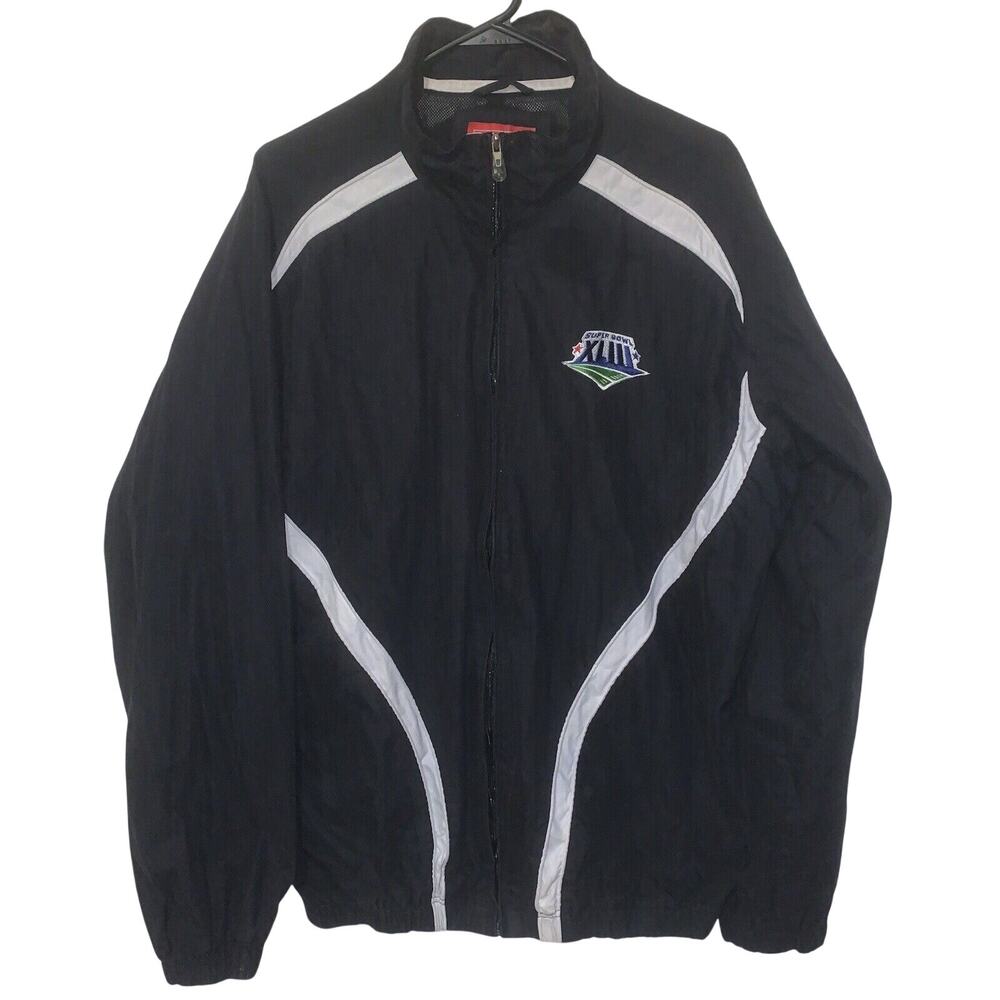 NFL Official Super Bowl XLIII Embroidered Windbreaker Jacket Men’s Size XL